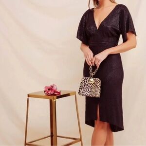 Astr Elegant Black High Low Dress